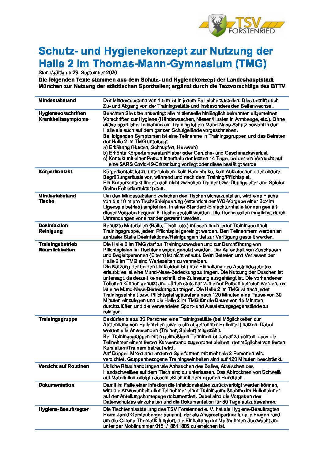 Schutz- und Hygienekonzept